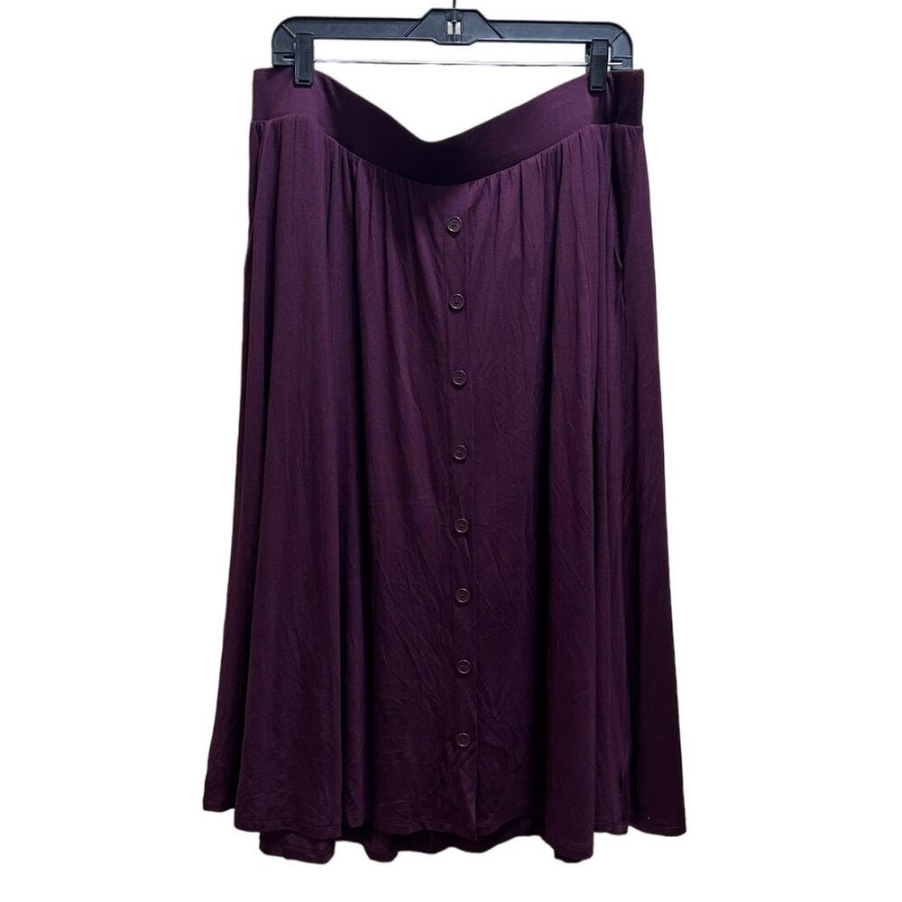 torrid Purple Button-Front Midi Skirt